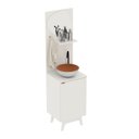 Ver imagem 6 de Conjunto Banheiro com 1 Porta Gancho Prateleira e Espelho Orgânico Branco