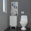 Ver imagem 1 de Conjunto Banheiro com 1 Porta Gancho Prateleira e Espelho Orgânico Branco
