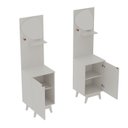 Ver imagem 7 de Conjunto Banheiro com 1 Porta Gancho Prateleira e Espelho Orgânico Branco