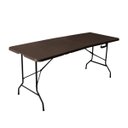 Ver imagem 1 de Mesa Dobrável Vira Mala Portátil 1.8mcamping Pesca Área Externa Interna Festa Gourmet Marrom Luvinco