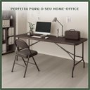 Ver imagem 5 de Mesa Dobrável Vira Mala Portátil 1.8mcamping Pesca Área Externa Interna Festa Gourmet Marrom Luvinco