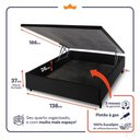 Ver imagem 3 de Conjunto Box Baú Allura Preto 138x188x65 c/ Molas Ensacadas