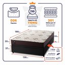 Ver imagem 2 de Conjunto Box Baú Allura Preto 138x188x65 c/ Molas Ensacadas