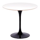 Ver imagem 1 de Mesa Saarinen Redonda Fórmica Branca 124cm - Base Preta