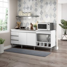 Balcão de Cozinha Compacto Completo para Pia e Cooktop 182,5x52cm Nicho Forno Mdp 2035 Menu Móveis - 1