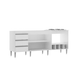 Balcão de Cozinha Compacto Completo para Pia e Cooktop 182,5x52cm Nicho Forno Mdp 2035 Menu Móveis - 10