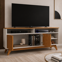 Ver imagem 4 de Rack para TV 50 Polegadas com 2 Portas Turin 1,36 - Off White/Freijó