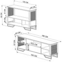 Ver imagem 3 de Rack 180 Cm Gaveta Aparador 130 Cm Industrial 17x21 Preto Mell Pp