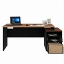 Ver imagem 5 de Mesa para Escritório 150x65cm 2 Gavetas com Chave Yaris YAR1565 Marrom/Preto - Gebb Work