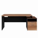Ver imagem 3 de Mesa para Escritório 2 Gavetas com Chave Yaris Yar1565 Office 150x65cm Marrom/preto