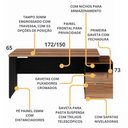 Ver imagem 6 de Mesa para Escritório 2 Gavetas com Chave Yaris Yar1565 Office 150x65cm Marrom/preto