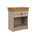 Ver imagem 3 de Mesa de Cabeceira England MDF 53x62cm Gaveta e Nicho Corda/Freijó ENG31