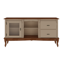 Ver imagem 3 de Rack de Madeira para Tv até 50 Polegadas 2 Gavetas 1 Porta - Amêndoa com Tampo e Base Imbuia Glazer