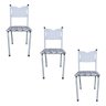 Kit 3 Cadeira para Cozinha Mc Tubular Almofadada Estrutura Branca com Assento Captone Medcombo - 1