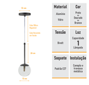 Ver imagem 5 de Pendente Globo Esfera de Vidro 12cm - Preto - Vidro Cristal