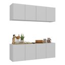 Ver imagem 2 de Kit Armário de Cozinha e Balcão 4 Portas Multimóveis Mp2161 Branco