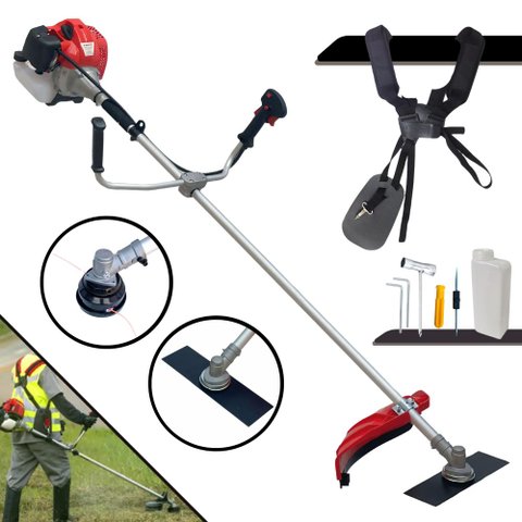 Roçadeira Anmax Cg520p-tb À Gasolina 52cc 10.000rpm C/ Faca 2 Pontas e Carretel de Nylon