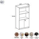 Ver imagem 3 de Estante Armário 160cm para Escritório com 2 Portas Puxadores Cava Corporate F5 Cinza/Sagrado/Branco