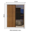 Ver imagem 4 de Guarda-roupa Solteiro Madesa Dallas Plus 2 Portas de Correr com Espelho 4 Gavetas
