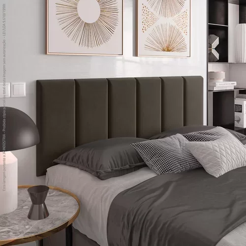 Cabeceira Painel Imperial Estofada Queen Size Marron 1,60m - 1