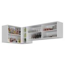 Ver imagem 2 de Kit Armário de Cozinha Aéreo Canto 90cm e Aéreo 120cm Veneza Multimóveis Mp2147 Branco/dourado