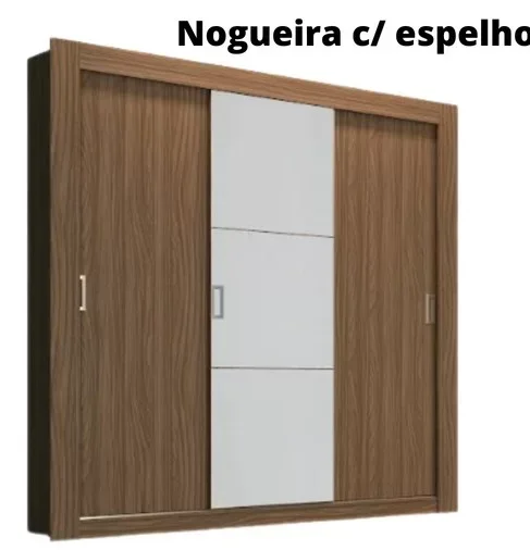 Ver imagem 2 de Guarda roupa Herval PH 1708 - Nogueira - Com espelho