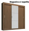 Ver imagem 2 de Guarda roupa Herval PH 1708 - Nogueira - Com espelho