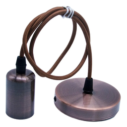 03 Kit Lustre Pendente Vintage Bronze Velho Retrô Edison + 03 Lampada Led Bulbo E27 9w - 2