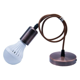 03 Kit Lustre Pendente Vintage Bronze Velho Retrô Edison + 03 Lampada Led Bulbo E27 9w - 5