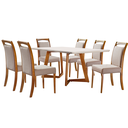 Ver imagem 2 de Conjunto Sala de Jantar Mesa 6 Cadeiras Safira Marrom/Imbuia/Off White