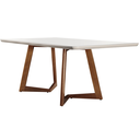 Ver imagem 3 de Conjunto Sala de Jantar Mesa 6 Cadeiras Safira Marrom/Imbuia/Off White