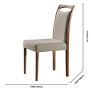 Ver imagem 6 de Conjunto Sala de Jantar Mesa 6 Cadeiras Safira Marrom/Imbuia/Off White