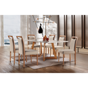 Ver imagem 1 de Conjunto Sala de Jantar Mesa 6 Cadeiras Safira Marrom/Imbuia/Off White