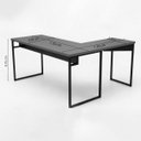 Ver imagem 3 de Mesa Escrivaninha em L Grossa 150x130 C/ Gaveta e Chave Cinza