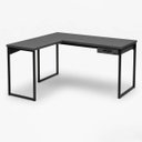 Ver imagem 1 de Mesa Escrivaninha em L Grossa 150x130 C/ Gaveta e Chave Cinza