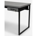 Ver imagem 5 de Mesa Escrivaninha em L Grossa 150x130 C/ Gaveta e Chave Cinza