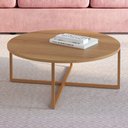 Ver imagem 1 de Mesa de Centro L70 X A27cm 27856 Steel Quadra Artesano Hanover/dourado