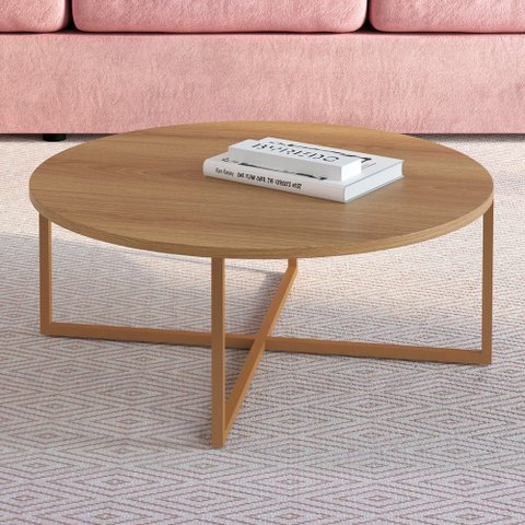 Mesa de Centro L70 X A27cm 27856 Steel Quadra Artesano Hanover/dourado