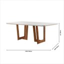 Ver imagem 3 de Conjunto Sala de Jantar Mesa Madeira Maciça 6 Cadeiras Vitoria Marrom/Imbuia/Off White/Creme