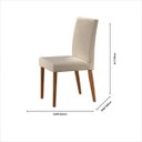 Ver imagem 4 de Conjunto Sala de Jantar Mesa Madeira Maciça 6 Cadeiras Vitoria Marrom/Imbuia/Off White/Creme