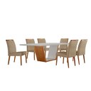 Ver imagem 2 de Conjunto Sala de Jantar Mesa Madeira Maciça Medelim e 6 Cadeiras Havana Marrom/Imbuia/Off White/Turi