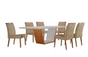 Ver imagem 2 de Conjunto Sala de Jantar Mesa Madeira Maciça Medelim e 6 Cadeiras Havana Marrom/Imbuia/Off White/Turi