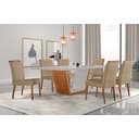 Ver imagem 1 de Conjunto Sala de Jantar Mesa Madeira Maciça Medelim e 6 Cadeiras Havana Marrom/Imbuia/Off White/Turi