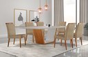 Ver imagem 1 de Conjunto Sala de Jantar Mesa Madeira Maciça Medelim e 6 Cadeiras Havana Marrom/Imbuia/Off White/Turi