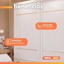 Ver imagem 5 de Guarda Roupas Casal 2 Portas de Correr 4 Gavetas 100% MDF Livia