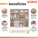 Ver mais imagens de Guarda Roupas Casal 2 Portas de Correr 4 Gavetas 100% MDF Livia