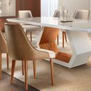 Ver imagem 3 de Conjunto Sala de Jantar Mesa Madeira Maciça Sarah e 8 Cadeiras Roma Mobilare