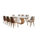 Ver imagem 3 de Conjunto Sala de Jantar Mesa Madeira Maciça Sarah e 8 Cadeiras Roma Mobilare Marrom/Caramelo/Cinamom