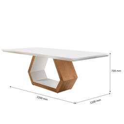 Conjunto Sala de Jantar Mesa Madeira Maciça Sarah e 8 Cadeiras Roma Mobilare - 5