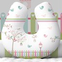 Ver imagem 1 de Almofada de Amamentação Travesseiro Passarinhos Floral Jardim